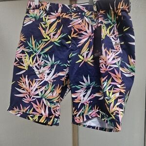 Scotch & Soda Dark Leaf Print Shorts Amazing Style Hawaiian New With Tags $115